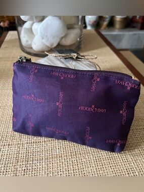 Anuschka Purple Pouch with Pink Logo Accents
